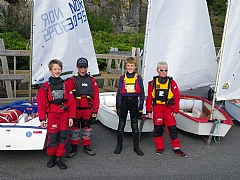 Detakere fra Askøy seilforening. Markus, Mats, Jørgen og Simen.